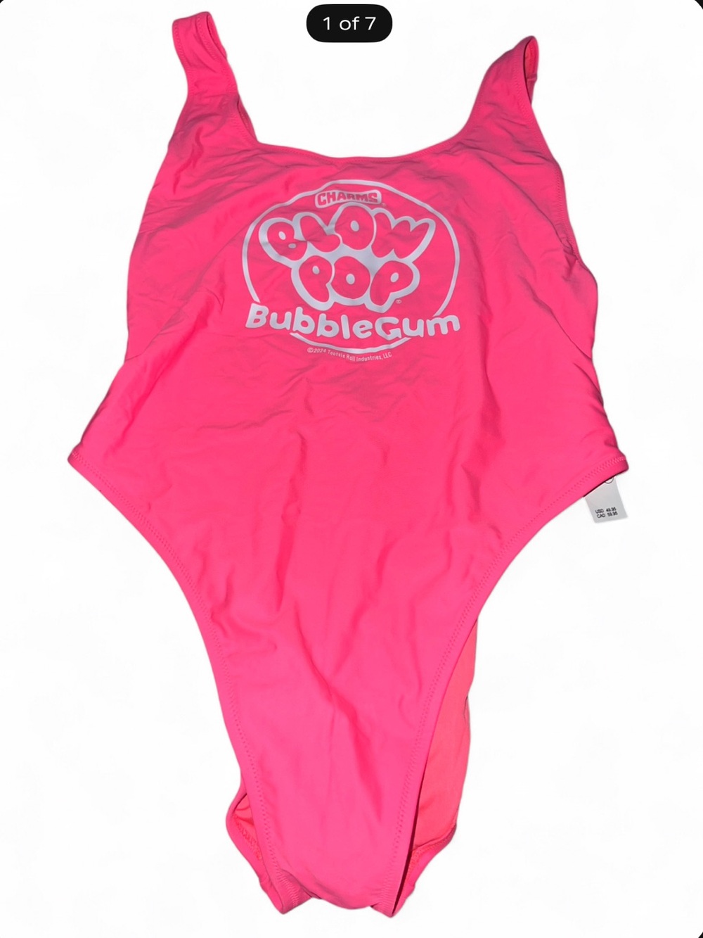 aerie Pink ‘Charms Blow Pop Bubblegum' One-Piece Cheekiest Swimsuit